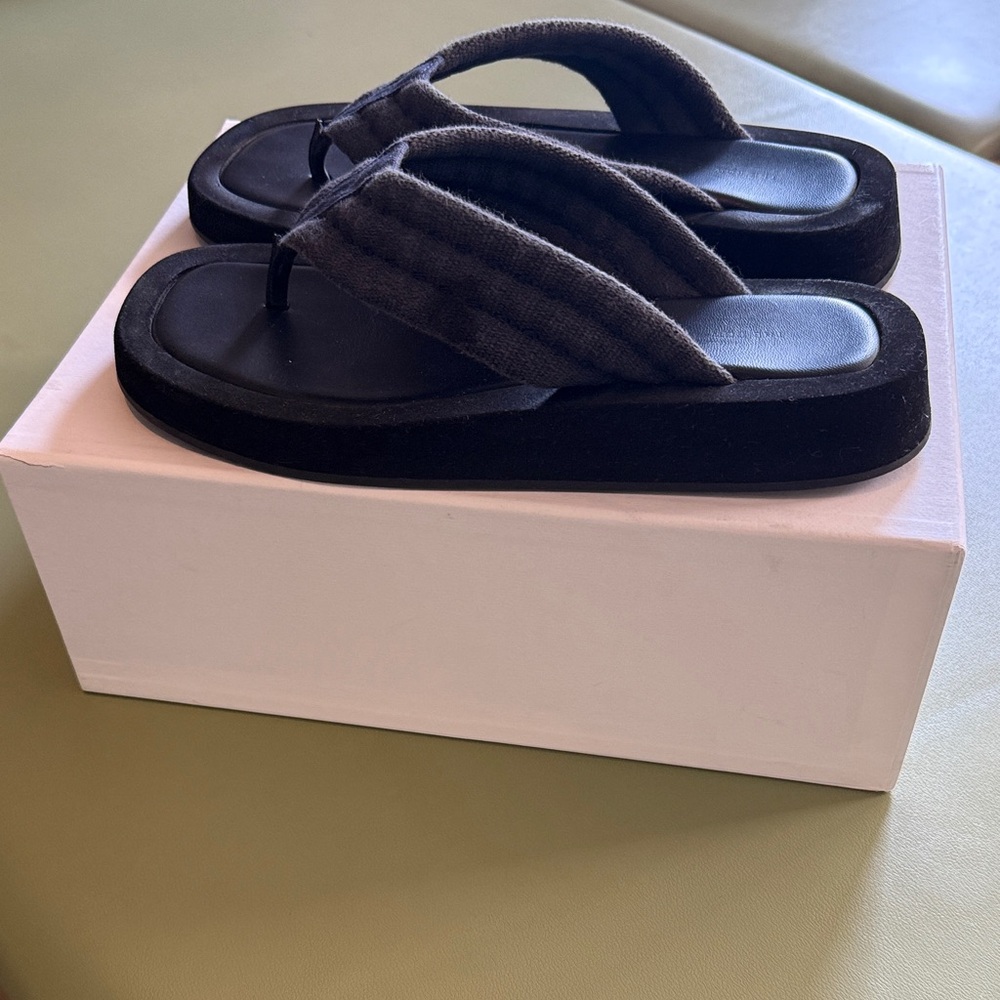 The Row Ginza Thong in Denim Women's Sandals